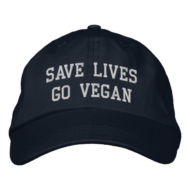 Vegan Baseball Cap (white text) (Front)
