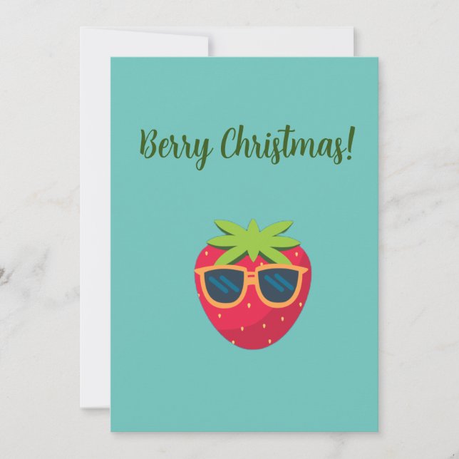 Vegan Berry Christmas With StrawberryGreeting Card (Front)