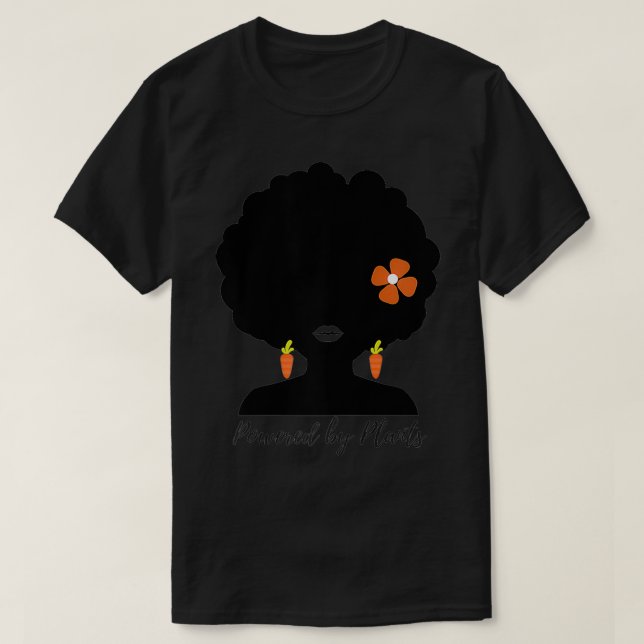 Vegan BlackAfrican American Woman Vegetarian Afro3 T-Shirt (Design Front)