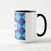 Vegan (Blue Argyle Pattern)