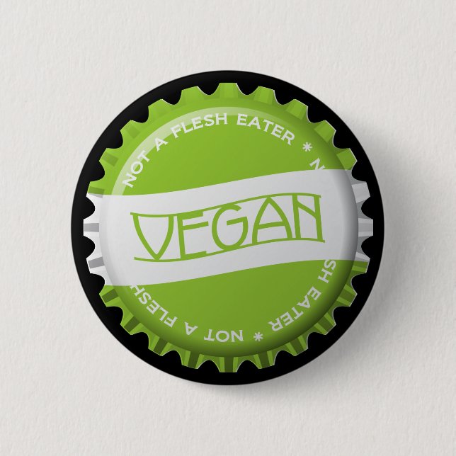 Vegan Bottlecap 6 Cm Round Badge (Front)