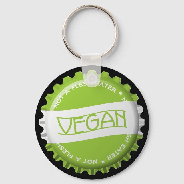 Vegan Bottlecap Key Ring (Front)