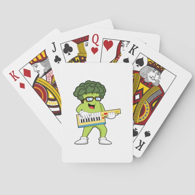 Vegan Broccoli at Music with Guitar Playing Cards (Back)