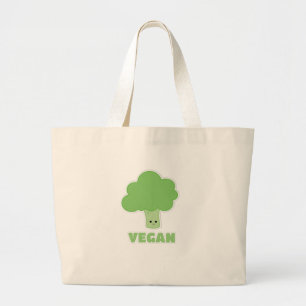 Vegan Broccoli Large Tote Bag