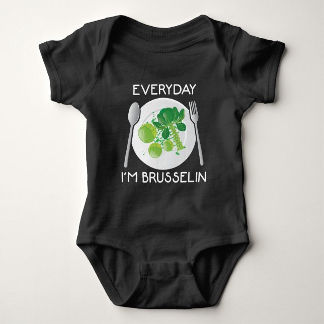 Vegan Brussel Sprouts Plant Lover Veganism Veggie Baby Bodysuit (Front)