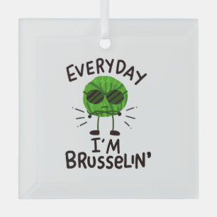 Vegan Brussels Sprouts Glass Tree Decoration