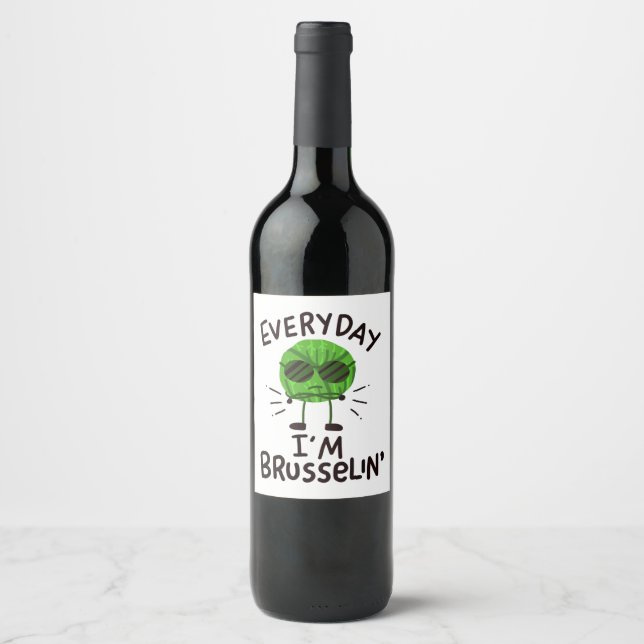 Vegan Brussels Sprouts Wine Label (Front)