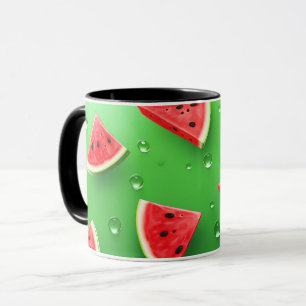 Vegan Cartoon Fruits Cute Watermelon Slice Mug