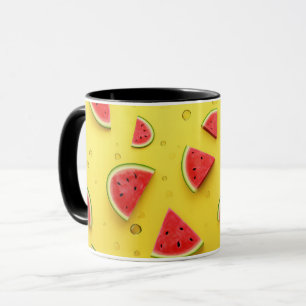 Vegan Cartoon Fruits Cute Watermelon Slice Mug
