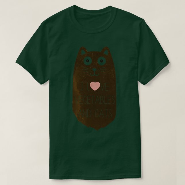vegan cat vegetables and cat T-Shirt (Design Front)