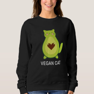 Vegan Cat Vegetarian Cat Avocato Avocat Avogato Sweatshirt