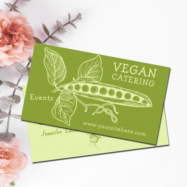 Vegan Catering Events (Customisable) Business Card (Creator Uploaded)