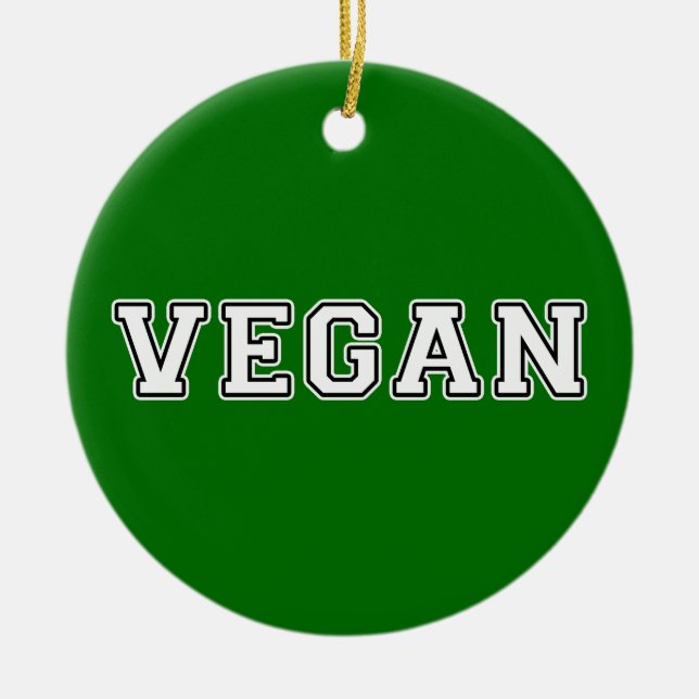 Vegan Ceramic Ornament (Front)