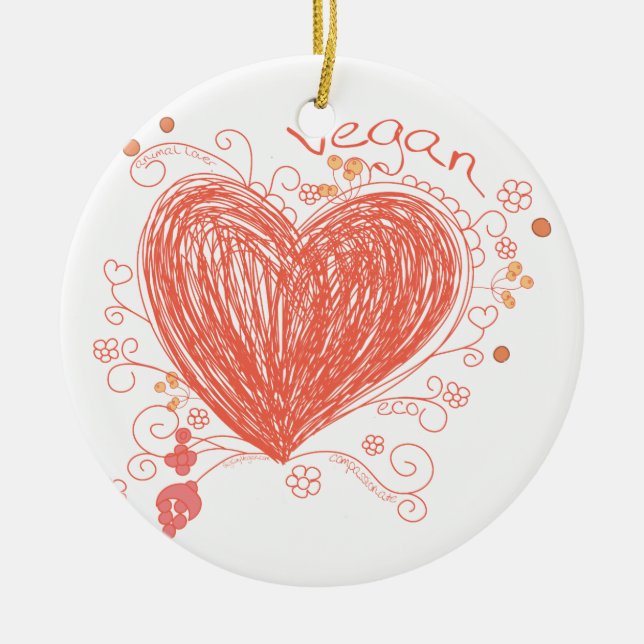 Vegan Ceramic Tree Decoration (Front)