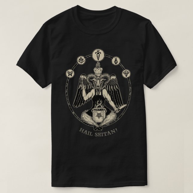 Vegan Chef Baphomet Hail Seitan! Classic T-Shirt (Design Front)