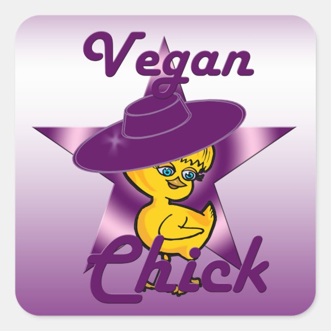 Vegan Chick #9 Square Sticker (Front)