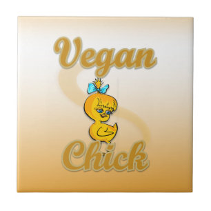 Vegan Chick Ceramic Tile