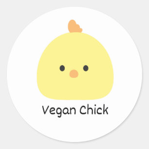 Vegan Chick Classic Round Sticker