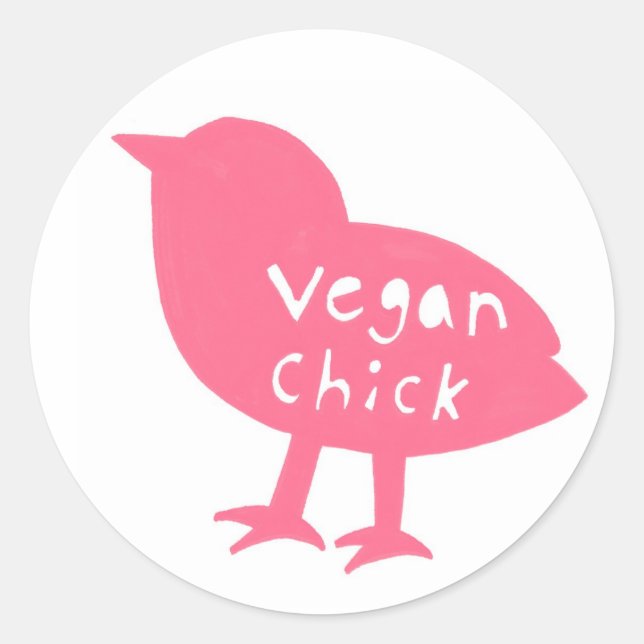 Vegan Chick Stickers (pink) (Front)