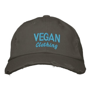 VEGAN Clothing Distressed Embroidered Hat