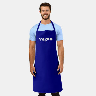 Vegan cobalt blue white modern typography simple apron