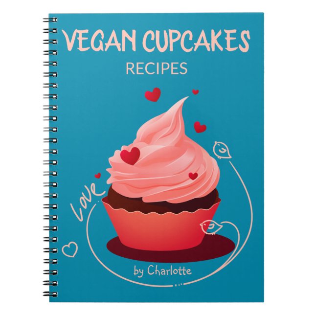 Vegan Cupcakes Recipes, Custom Recipe Book (Front)