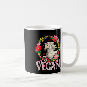 Vegan Cute Horse Flowers Circle Farming Lover Vege Coffee Mug