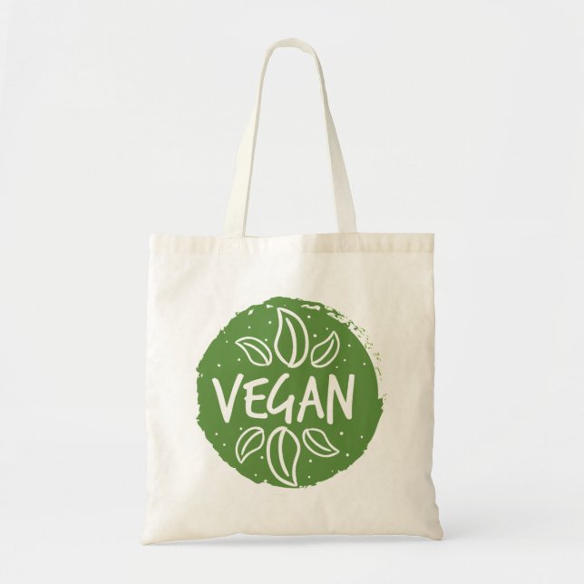 Vegan -  Dark Green Tote Bag (Front)