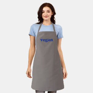 Vegan dark grey blue modern typography minimalist apron