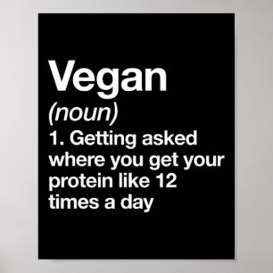 Vegan Definition Funny Sports Workout Gym Poster