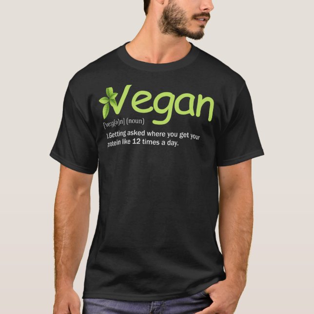 Vegan Definition Funny Vegan Life Love Plant Veget T-Shirt (Front)