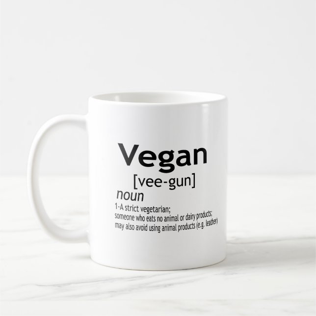 Vegan Definition - Vegetarian Food Coffee Mug (Left)