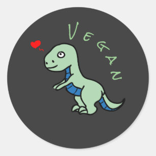 Vegan Dinosaur Kind Dino Classic Round Sticker