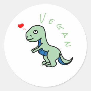 Vegan Dinosaur Kind Dino Classic Round Sticker