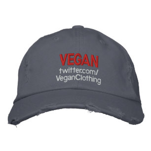 VEGAN Distressed twitter Embroidered Hat