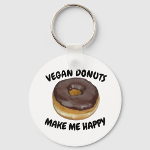 VEGAN DONUT MAKE ME HAPPY KEY RING