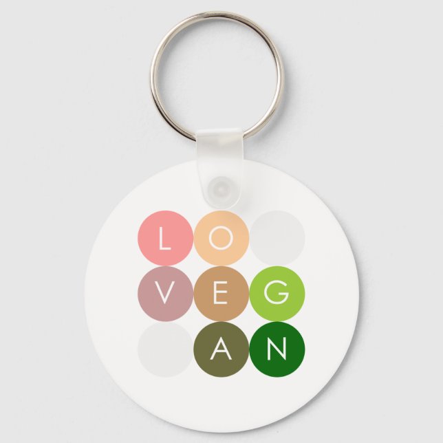 Vegan Dot Love Key Ring (Front)