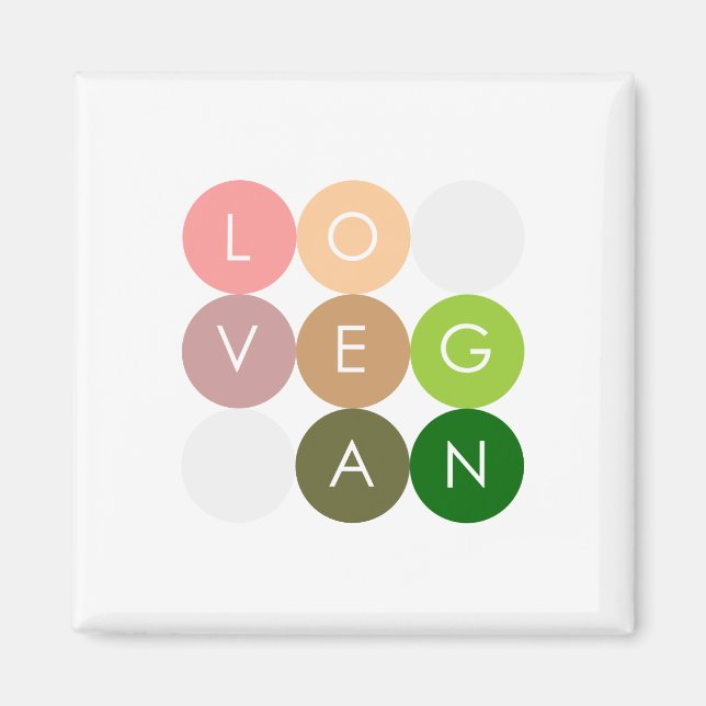 Vegan Dot Love Magnet (Front)