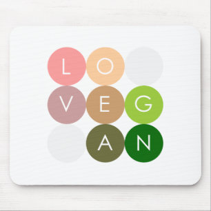 Vegan Dot Love Mouse Pad