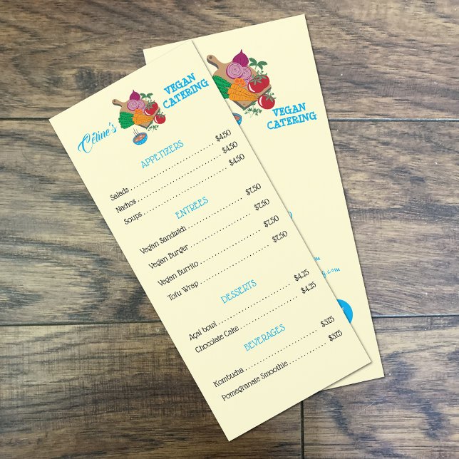 Vegan Eatery Flat Menu Pricing List (Creator Uploaded)