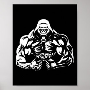 Vegan Fitness Gorilla Workout Apparel Uni-adults G Poster
