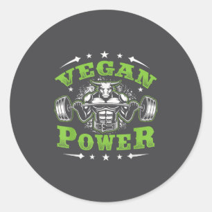 Vegan Fitness Workout I'm Vegan Wer  Classic Round Sticker