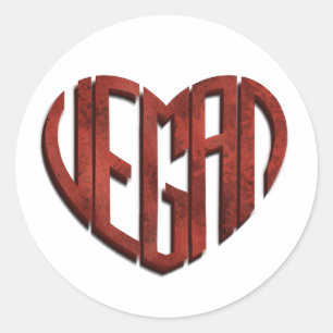 Vegan Flower Heart Two-Tone Coffee Mug Classic Round Sticker