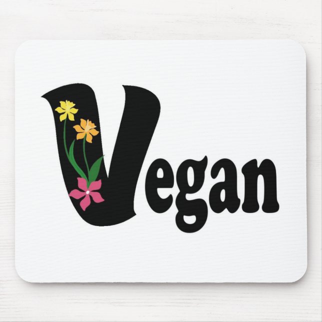 Vegan Flower Mouse Pad (Front)