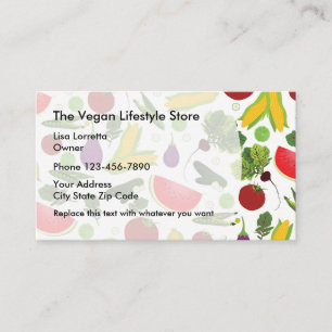 Vegan Food And Wellness Store Business Card