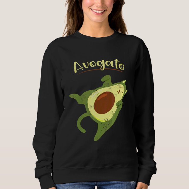Vegan Food Avogato Domestic Cat Kitty Pet For Avoc Sweatshirt (Front)