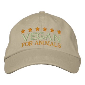 VEGAN FOR ANIMALS EMBROIDERED HAT