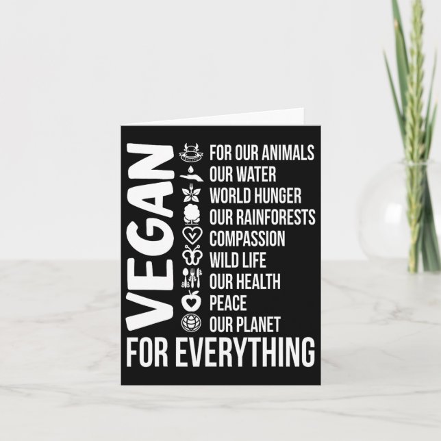 Vegan For Everything Save Planet Earth Day Vegetar Card (Front)
