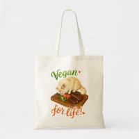 Vegan for Life Funny Cat Food Lover Joke Design