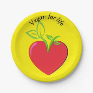 Vegan for Life paper plate